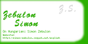 zebulon simon business card